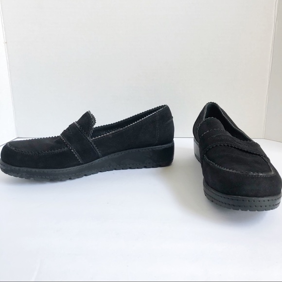 STUART WEITZMAN Loafers Black Suede Schooldays Penny Chunky oxfords platforms - Picture 7 of 16